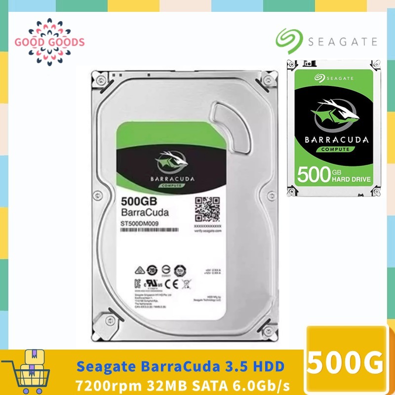 Seagate BarraCuda (ST500DM009) 500GB HDD 7200 RPM 64MB Cache SATA 6Gb ...