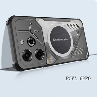 Vỏ điện thoại tản nhiệt cho Tecno Pova 6 Pro Vỏ bốn góc chống sốc cho Tecno Pova 5 4 Pro Neo 3 2 7 Vỏ từ tính