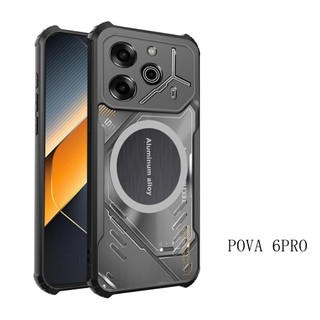 Vỏ điện thoại tản nhiệt cho Tecno Pova 6 Pro Vỏ bốn góc chống sốc cho Tecno Pova 5 4 Pro Neo 3 2 7 Vỏ từ tính