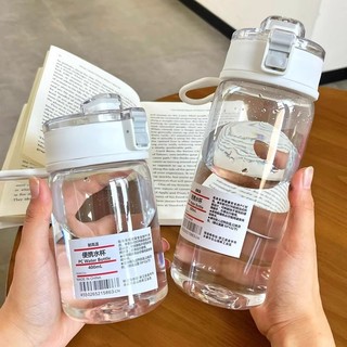 Bình nhựa đựng nước muji trong suốt 350ml, 550ml, 800ml cao cấp nắp chống tràn có quai đeo Water Bottles【Chiosala12】