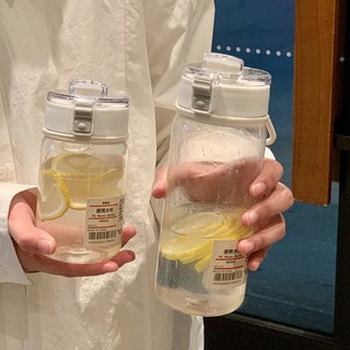 Bình nhựa đựng nước muji trong suốt 350ml, 550ml, 800ml cao cấp nắp chống tràn có quai đeo Water Bottles【Chiosala12】