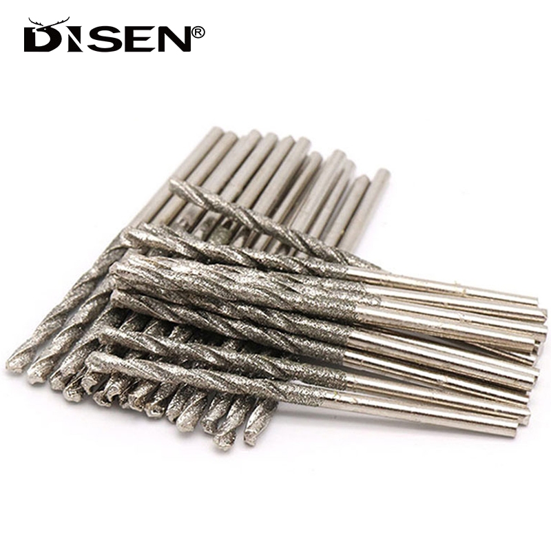 Mũi khoan xoắn mạ kim cương cho trang sức thủy tinh Gạch đá 0.8mm 1mm 1.2mm 1.5mm 1.8mm 2mm 2.5mm 3mm 3.5mm 4mm Khoan lỗ