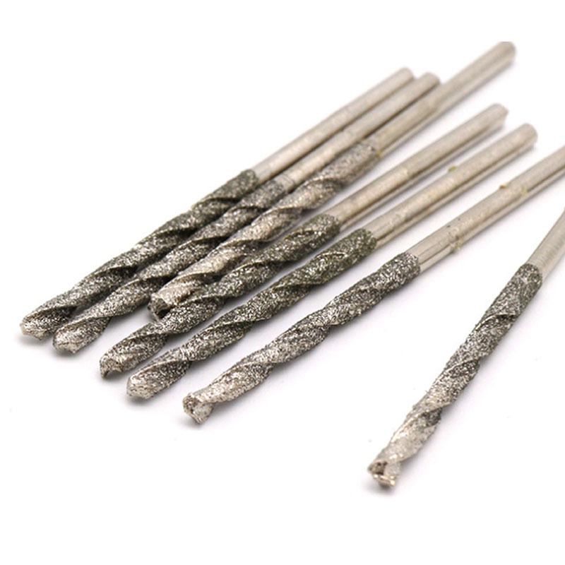 Mũi khoan xoắn mạ kim cương cho trang sức thủy tinh Gạch đá 0.8mm 1mm 1.2mm 1.5mm 1.8mm 2mm 2.5mm 3mm 3.5mm 4mm Khoan lỗ