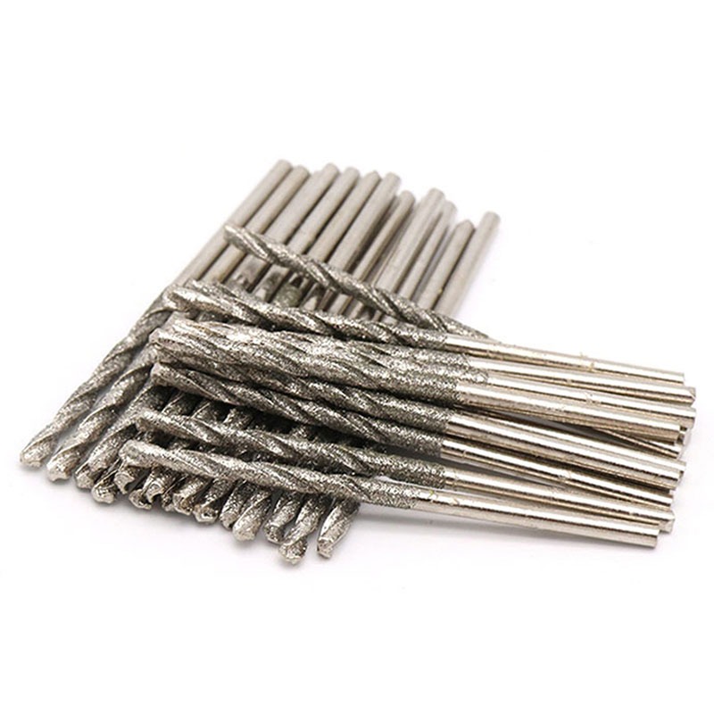 Mũi khoan xoắn mạ kim cương cho trang sức thủy tinh Gạch đá 0.8mm 1mm 1.2mm 1.5mm 1.8mm 2mm 2.5mm 3mm 3.5mm 4mm Khoan lỗ