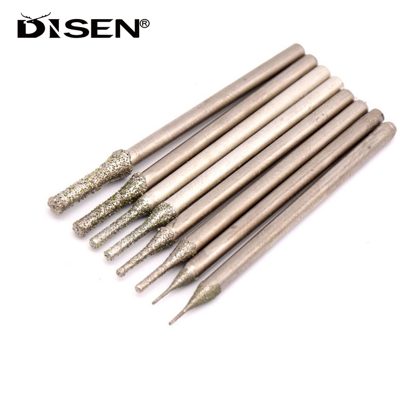 10 Chiếc Kim Cương Phủ Tipped Khoan Mũi Đấm Kim Khoan Cho Ngói Trang Sức Thủy Tinh Ngọc Kim Loại Mã Não Đá Quý Shank Diameter2,35mm