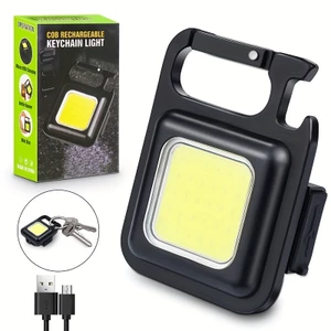 Đèn Pin Led Mini Siêu Sáng COB - Đèn Pin Móc Khóa Dùng Mở Nắp Chai Đa Năng ,Tích điệ và Nhấp Nháy - Sạc Usb