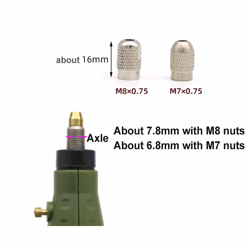 Máy khoan Mini bằng đồng thau Collet Chuck cho công cụ quay Dremel 0,5-3,2mm Đồng thau và đai ốc cho bộ phụ kiện Dremel
