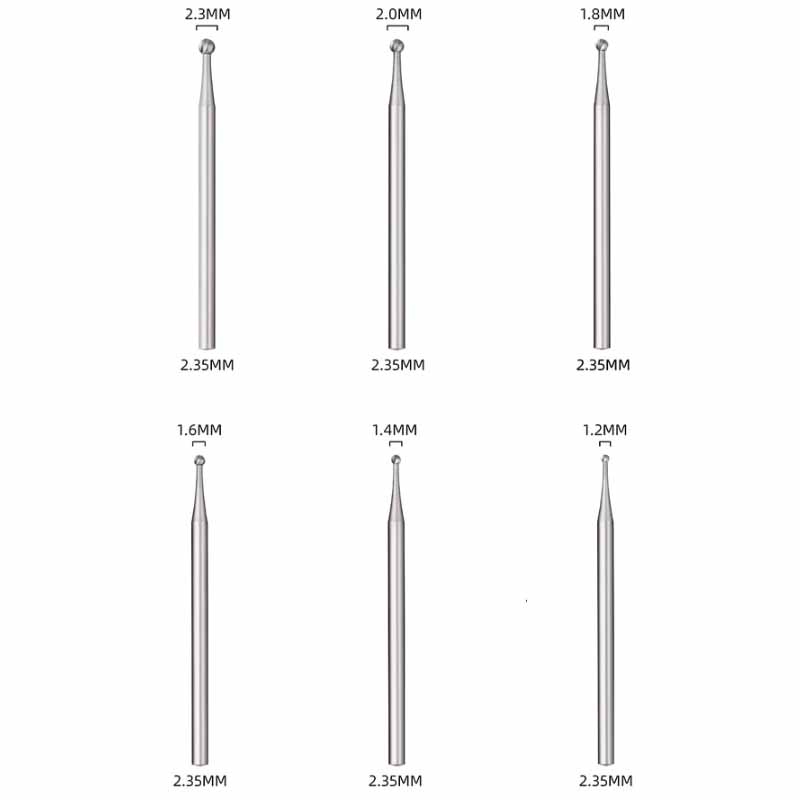 6 Chiếc Hợp Kim Thép Vonfram Tròn Burs Trang Sức Khắc Dụng Cụ Chế Biến Gỗ Router Bit Gỗ Phay Cắt Handmade