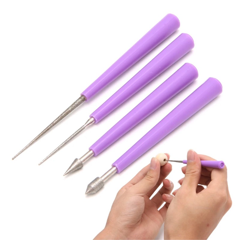 1 Bộ Dụng Cụ Phóng Lỗ Kim Cương Ngọc Trai Thủy Tinh Hạt Tipped Reaming Tập Tin Mũi Khoan Dụng Cụ Trang Sức Kim Cương Kim Tập Tin Đính Hạt