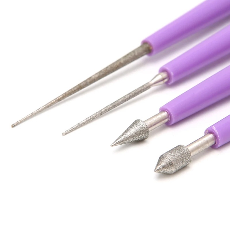 1 Bộ Dụng Cụ Phóng Lỗ Kim Cương Ngọc Trai Thủy Tinh Hạt Tipped Reaming Tập Tin Mũi Khoan Dụng Cụ Trang Sức Kim Cương Kim Tập Tin Đính Hạt