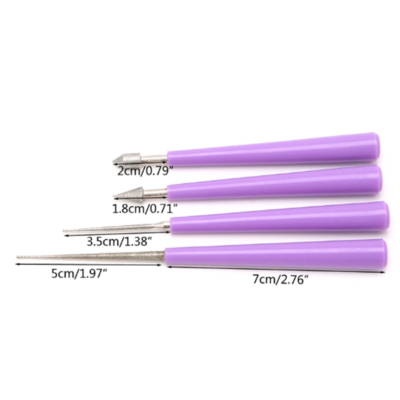 1 Bộ Dụng Cụ Phóng Lỗ Kim Cương Ngọc Trai Thủy Tinh Hạt Tipped Reaming Tập Tin Mũi Khoan Dụng Cụ Trang Sức Kim Cương Kim Tập Tin Đính Hạt