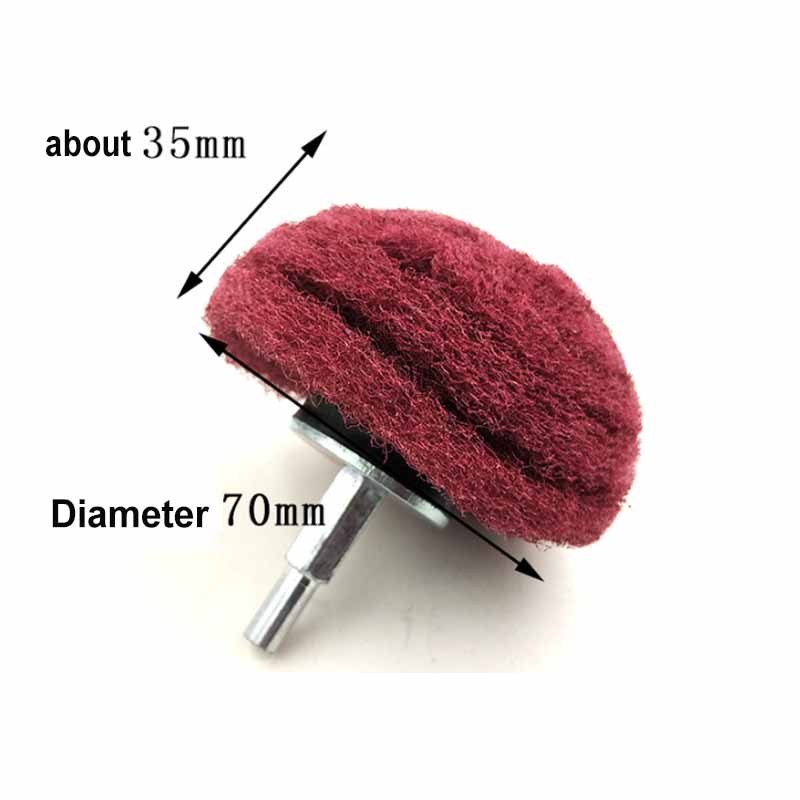 Bánh xe chà nhám nắp 6mm 50mm / 70mm / 90mm Sợi Nylon mài mòn đánh bóng Bánh xe đánh bóng màu đỏ xanh lá cây
