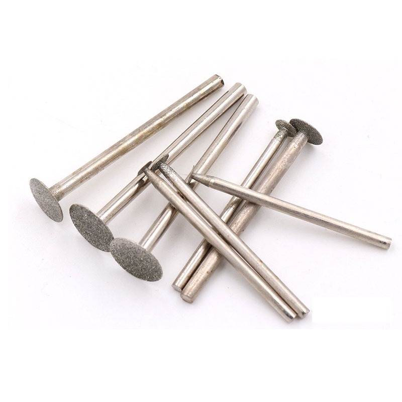 Mài Bit Phụ Kiện Siêu Mỏng T Đầu Shank Kim Cương Gắn Điểm Đá Ngọc Khắc Ba Lan Công Cụ Khắc Dia 0.5 ~ 16mm