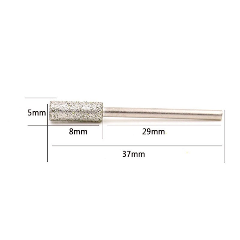 0.5-10mm Hình Trụ Kim Cương Burr Mài Bit 2,35 / 3 Shank Đá Ngọc Khắc Mài Khắc Khắc Mũi Khoan Dremel Dụng Cụ Xoay 80 Grit
