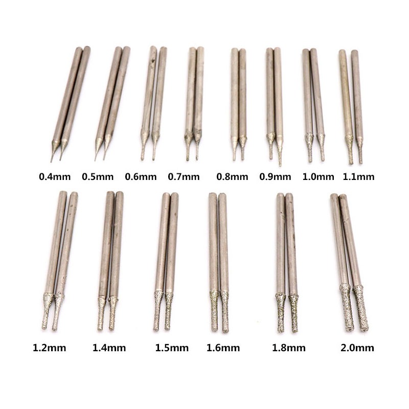 10 Chiếc Kim Cương Phủ Tipped Khoan Mũi Đấm Kim Khoan Cho Ngói Trang Sức Thủy Tinh Ngọc Kim Loại Mã Não Đá Quý Shank Diameter2,35mm