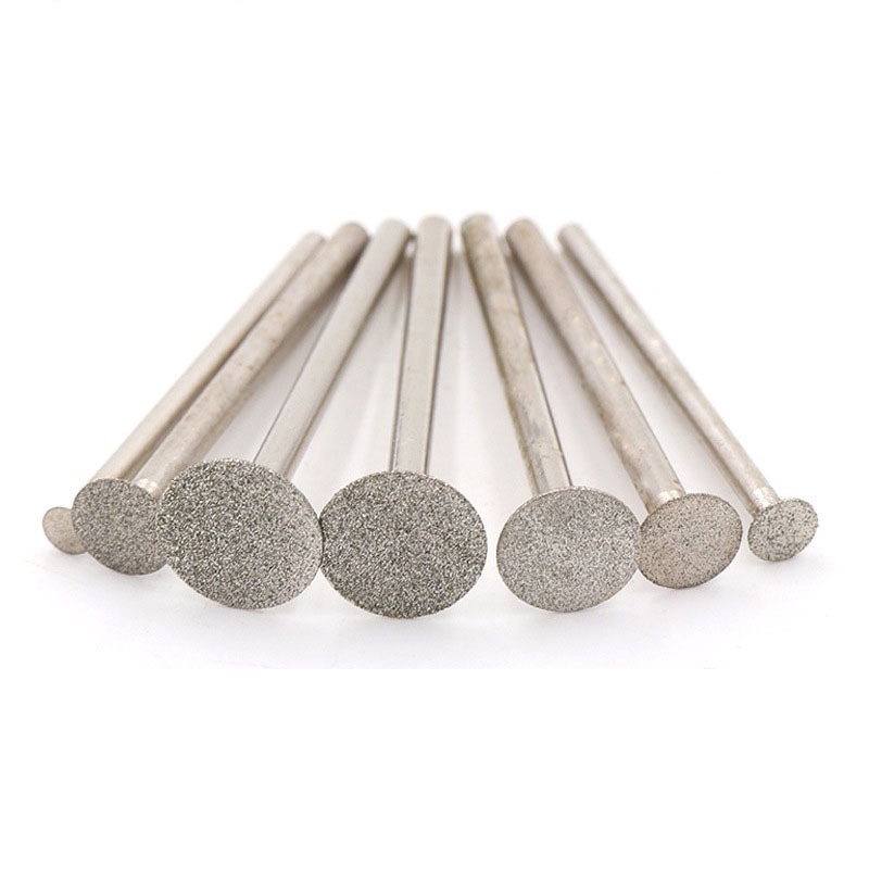 Mài Bit Phụ Kiện Siêu Mỏng T Đầu Shank Kim Cương Gắn Điểm Đá Ngọc Khắc Ba Lan Công Cụ Khắc Dia 0.5 ~ 16mm