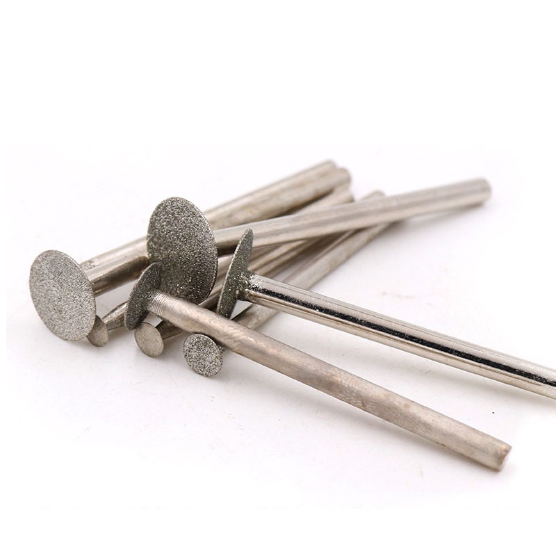 Mài Bit Phụ Kiện Siêu Mỏng T Đầu Shank Kim Cương Gắn Điểm Đá Ngọc Khắc Ba Lan Công Cụ Khắc Dia 0.5 ~ 16mm