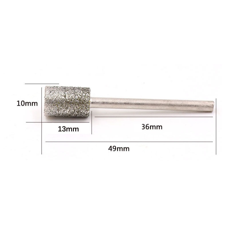 0.5-10mm Hình Trụ Kim Cương Burr Mài Bit 2,35 / 3 Shank Đá Ngọc Khắc Mài Khắc Khắc Mũi Khoan Dremel Dụng Cụ Xoay 80 Grit