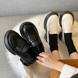 Giày đế dày cỡ nhỏ phong cách Anh Quốc giày da nhỏ, mùa xuân hè mới đế phẳng JK đồng phục giày đơn đại học giày lười cho giày nữ