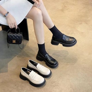 Giày đế dày cỡ nhỏ phong cách Anh Quốc giày da nhỏ, mùa xuân hè mới đế phẳng JK đồng phục giày đơn đại học giày lười cho giày nữ