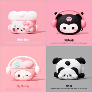 Ốp lưng tai nghe gấu trúc đảo ngược cho vỏ AirPods4 Vỏ bảo vệ tai nghe silicon kiểu mới thứ 3 cho vỏ bảo vệ tai nghe AirPodsPro2 Tương thích với vỏ AirPodsPro Vỏ AirPods2gen