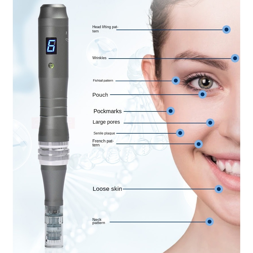 Bút Derma không dây M8 Dr Pen với 5 Hộp kim Microneedling Stretch Mark Remover Dermapen | BigBuy360 - bigbuy360.vn