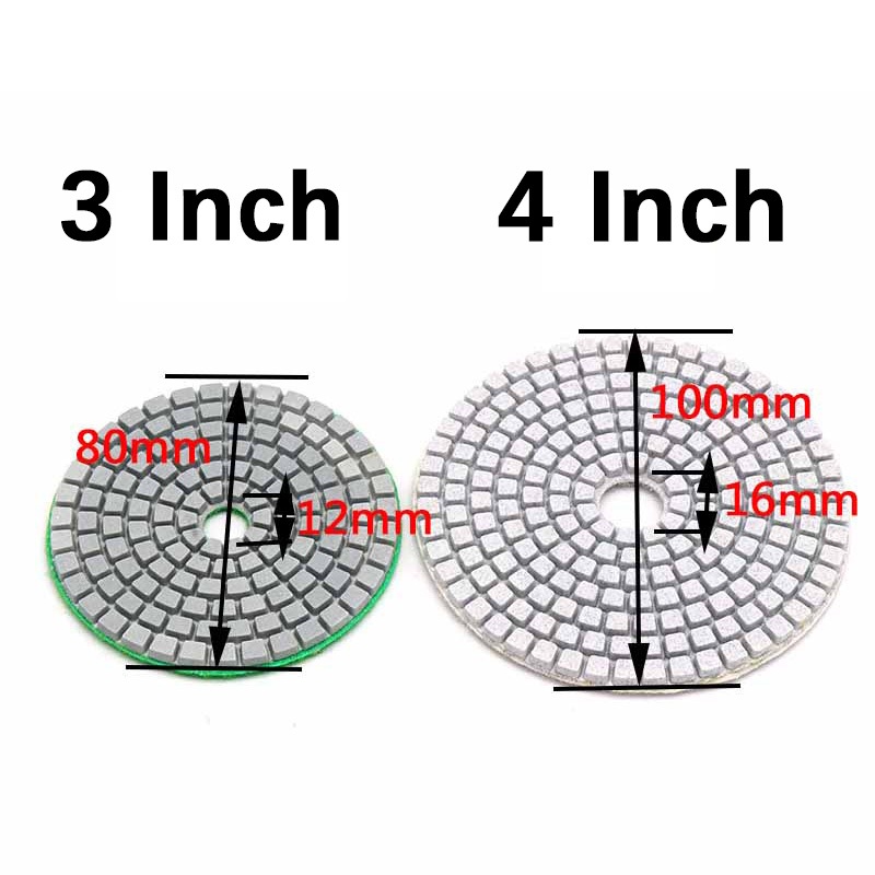 Miếng đánh bóng ướt kim cương 3 inch 4 inch cho đá Granite Bê tông đánh bóng đá cẩm thạch Sử dụng đĩa mài Grit 50-6000 #