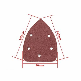 10 Chiếc 5 / 6 Lỗ Giấy Nhám Tự Dính Tam Giác Sander Giấy Cát Móc Vòng Giấy Nhám Đĩa Dụng Cụ Mài Mòn Để Đánh Bóng Grit 40-400