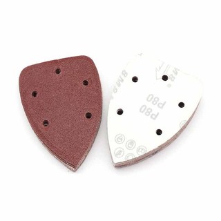 10 Chiếc 5 / 6 Lỗ Giấy Nhám Tự Dính Tam Giác Sander Giấy Cát Móc Vòng Giấy Nhám Đĩa Dụng Cụ Mài Mòn Để Đánh Bóng Grit 40-400