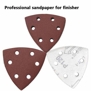 10 Chiếc 5 / 6 Lỗ Giấy Nhám Tự Dính Tam Giác Sander Giấy Cát Móc Vòng Giấy Nhám Đĩa Dụng Cụ Mài Mòn Để Đánh Bóng Grit 40-400