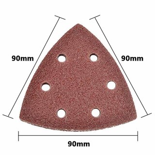 10 Chiếc 5 / 6 Lỗ Giấy Nhám Tự Dính Tam Giác Sander Giấy Cát Móc Vòng Giấy Nhám Đĩa Dụng Cụ Mài Mòn Để Đánh Bóng Grit 40-400