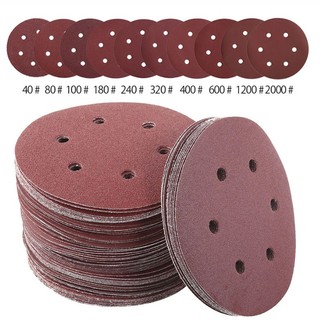 5 Inch 6 Inch 9 Inch 6 Lỗ Đĩa Chà Nhám 40-2000 Grit Đổ Giấy Nhám Quỹ Đạo Sander Móc Và Vòng Giấy Cát Oxit Nhôm