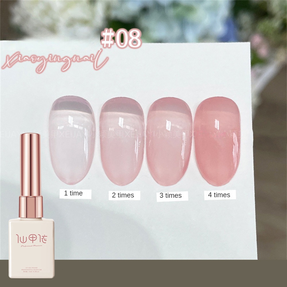 Ảnh Xianjiayi 15ml sơn móng tay Thạch Trong suốt Màu trần Dầu móng tay Gel 2024 Mới Trong suốt Phổ biến 16 màu Tự chế Trà đá 3