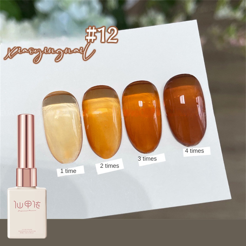 Ảnh Xianjiayi 15ml sơn móng tay Thạch Trong suốt Màu trần Dầu móng tay Gel 2024 Mới Trong suốt Phổ biến 16 màu Tự chế Trà đá 4