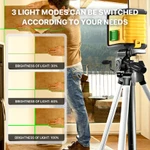 Mức Laser tự san lấp mặt bằng, DEGLASERS 100ft Green Cross Line Laser Level, Điều chỉnh độ sáng 3, Chế độ tự cân bằng và xung thủ công, Chống nước IP54, Giá đỡ từ tính, Pin, Túi xách — ảnh 6