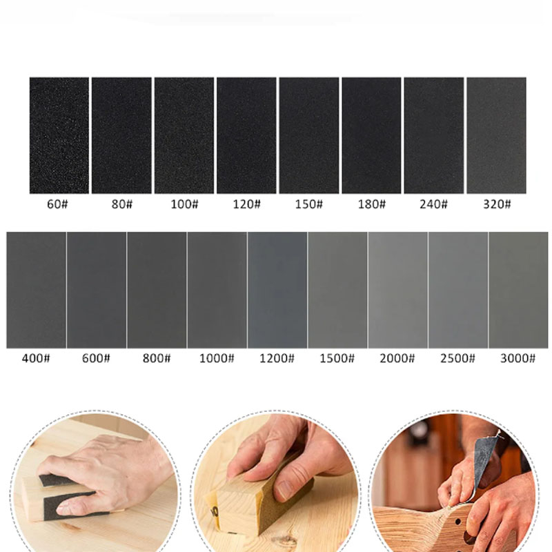5 Chiếc 80-7000 Grit SandPapers Đánh Bóng Ướt Và Khô Chà Nhám Ướt / Khô Giấy Nhám Giấy Tờ Bề Mặt Hoàn Thiện Sản Xuất