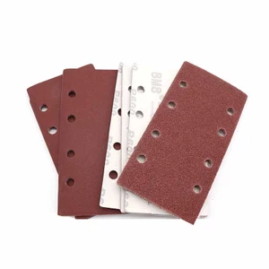 10 Chiếc 93x185mm 8 Lỗ Giấy Nhám Vuông Nhám Đổ Giấy Cát Hình Đặc Biệt Đĩa Mài Đá Thủy Tinh Máy Xay Cho Gỗ Ba Lan Dụng Cụ Grit 40-800 #