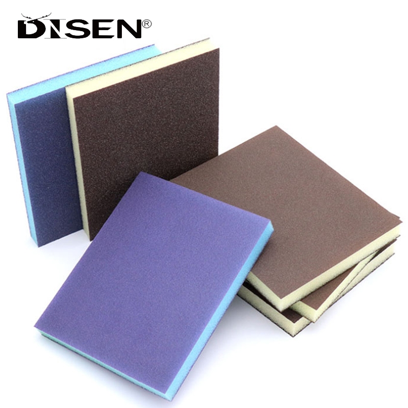 5 Miếng Xốp Chà Nhám Thô/Vừa/Mịn, Khối Chà Nhám Bọt Biển, Giấy Nhám Cho Kim Loại, Gỗ, Thủy Tinh, Có Thể Giặt, Tái Sử Dụng, Xám/Xanh