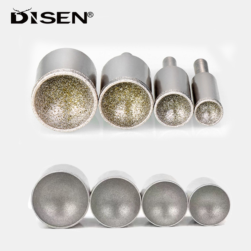 1 miếng 3-25mm Đầu mài hạt kim cương Ngọc hổ phách Bánh xe đánh bóng hình quả bóng lõm Đánh bóng Dụng cụ mài mòn 120 / 500 Grit