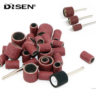 Bộ trống chà nhám 50 chiếc có dây chà nhám cho dụng cụ quay Dremel Dụng cụ mài mòn 80-600 Grit 6.35 / 9.5 / 12.7mm Đầu mài