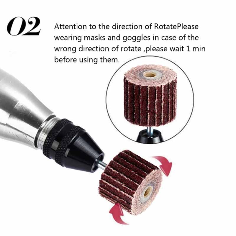 10 Chiếc 8-20 Mm Nắp Chà Nhám Bánh Xe Cho Dremel Phụ Kiện Mài Mòn Chết Máy Mài Flapper Sander Khoan Dụng Cụ Xoay Với 3 Mm Shank