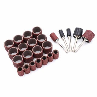 Bộ trống chà nhám 50 chiếc có dây chà nhám cho dụng cụ quay Dremel Dụng cụ mài mòn 80-600 Grit 6.35 / 9.5 / 12.7mm Đầu mài