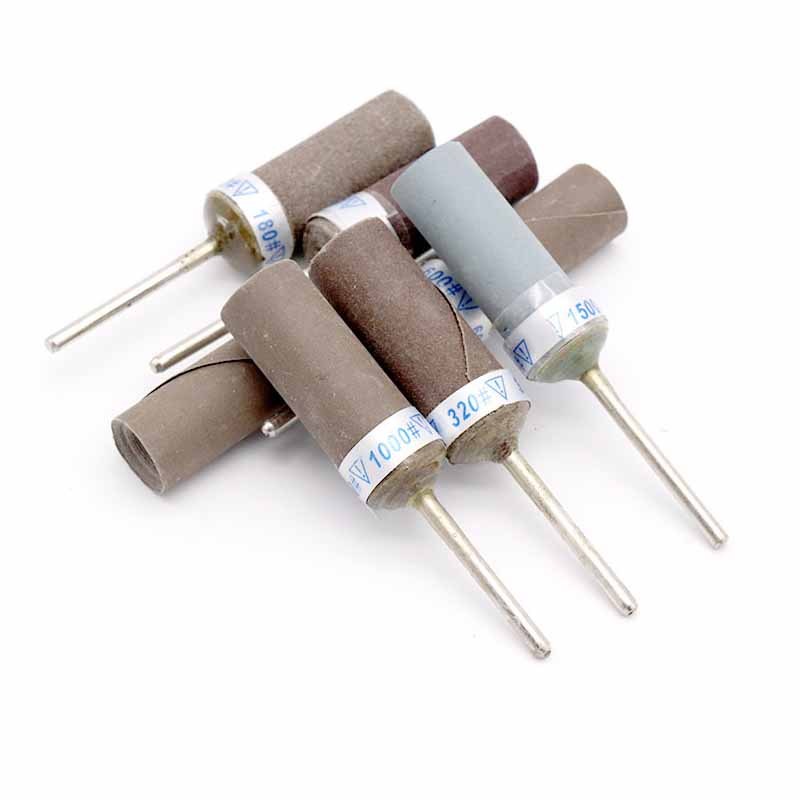 2 Chiếc Giấy Nhám Dính Đầu Mài 180-10000 Grit Cát Giấy Thanh 2.35mm Chân Giấy Nhám Hình Trụ Thanh Để Trang Sức Đánh Bóng