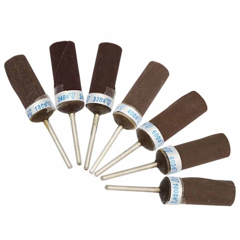 2 Chiếc Giấy Nhám Dính Đầu Mài 180-10000 Grit Cát Giấy Thanh 2.35mm Chân Giấy Nhám Hình Trụ Thanh Để Trang Sức Đánh Bóng