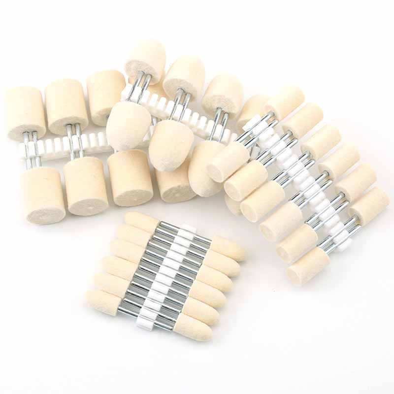 12 Chiếc Len Cảm Thấy Đánh Bóng Bánh Xe 2.35 / 3 Mm Shank Nỉ Đánh Bóng Bàn Chải Cho Dremel Dụng Cụ Xoay Phụ Kiện Đạn / Hình Trụ 3 ~ 12mm