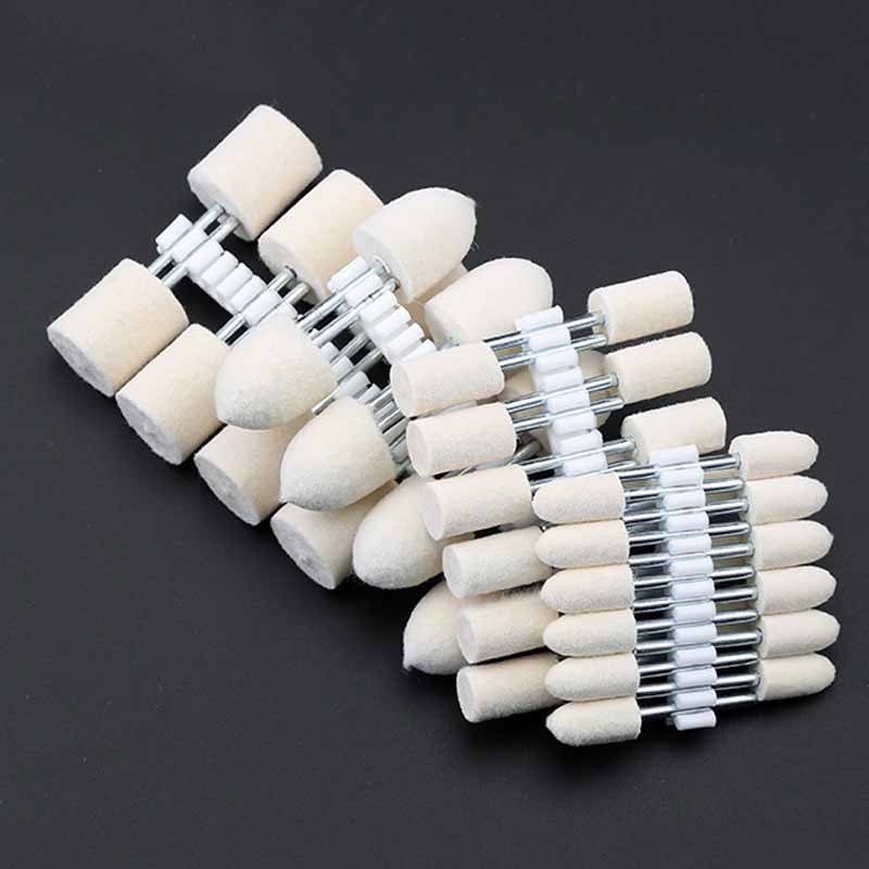 12 Chiếc Len Cảm Thấy Đánh Bóng Bánh Xe 2.35 / 3 Mm Shank Nỉ Đánh Bóng Bàn Chải Cho Dremel Dụng Cụ Xoay Phụ Kiện Đạn / Hình Trụ 3 ~ 12mm