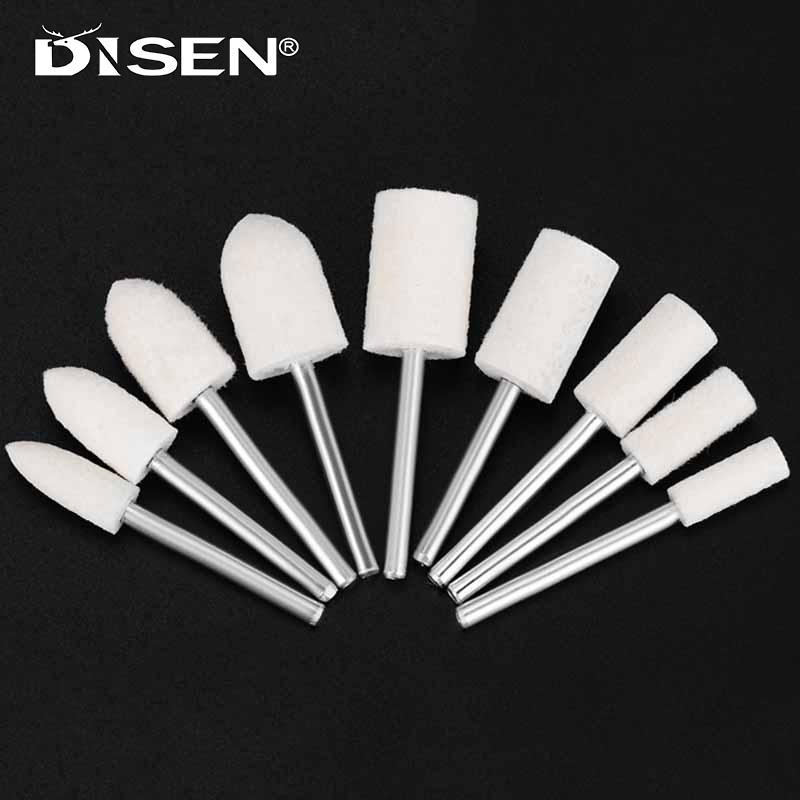 12 Chiếc Len Cảm Thấy Đánh Bóng Bánh Xe 2.35 / 3 Mm Shank Nỉ Đánh Bóng Bàn Chải Cho Dremel Dụng Cụ Xoay Phụ Kiện Đạn / Hình Trụ 3 ~ 12mm