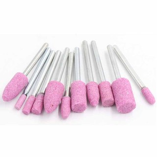 10 Chiếc Đầu Đánh Bóng Mài Mòn Gắn Đá Cho Dụng Cụ Xoay Đá Mài Bánh Xe Đầu Dụng Cụ Phụ Kiện 3-12 Mm Hình Viên Đạn / Hình Trụ