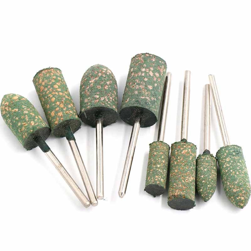 10 Chiếc Mè Gắn Cao Su Mài Bánh Xe Đánh Bóng Burr Khuôn Kim Loại Đá Dụng Cụ Xoay 2.35 / 3 Mm Shank