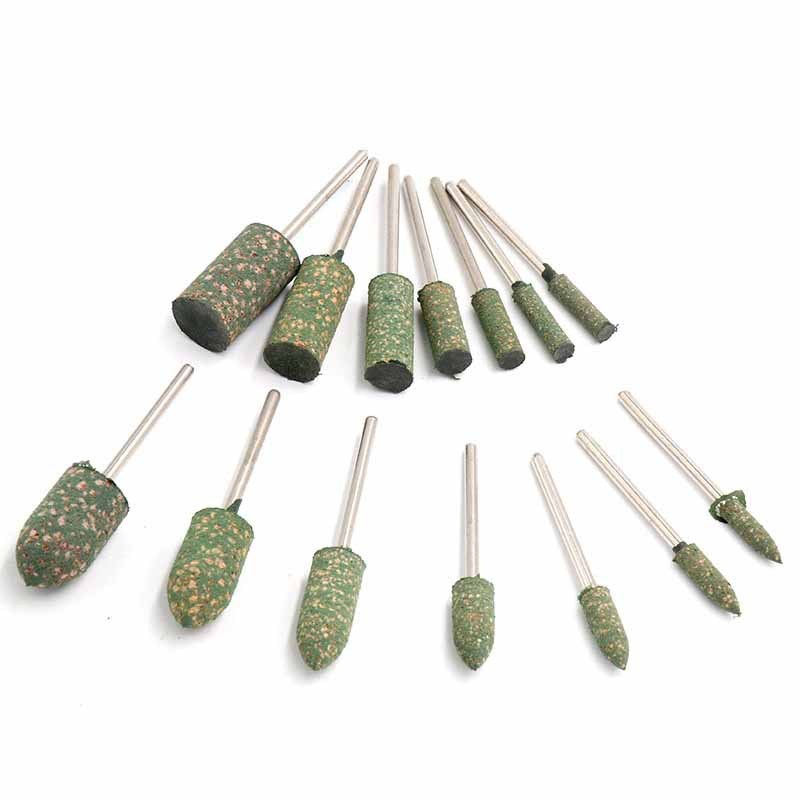 10 Chiếc Mè Gắn Cao Su Mài Bánh Xe Đánh Bóng Burr Khuôn Kim Loại Đá Dụng Cụ Xoay 2.35 / 3 Mm Shank